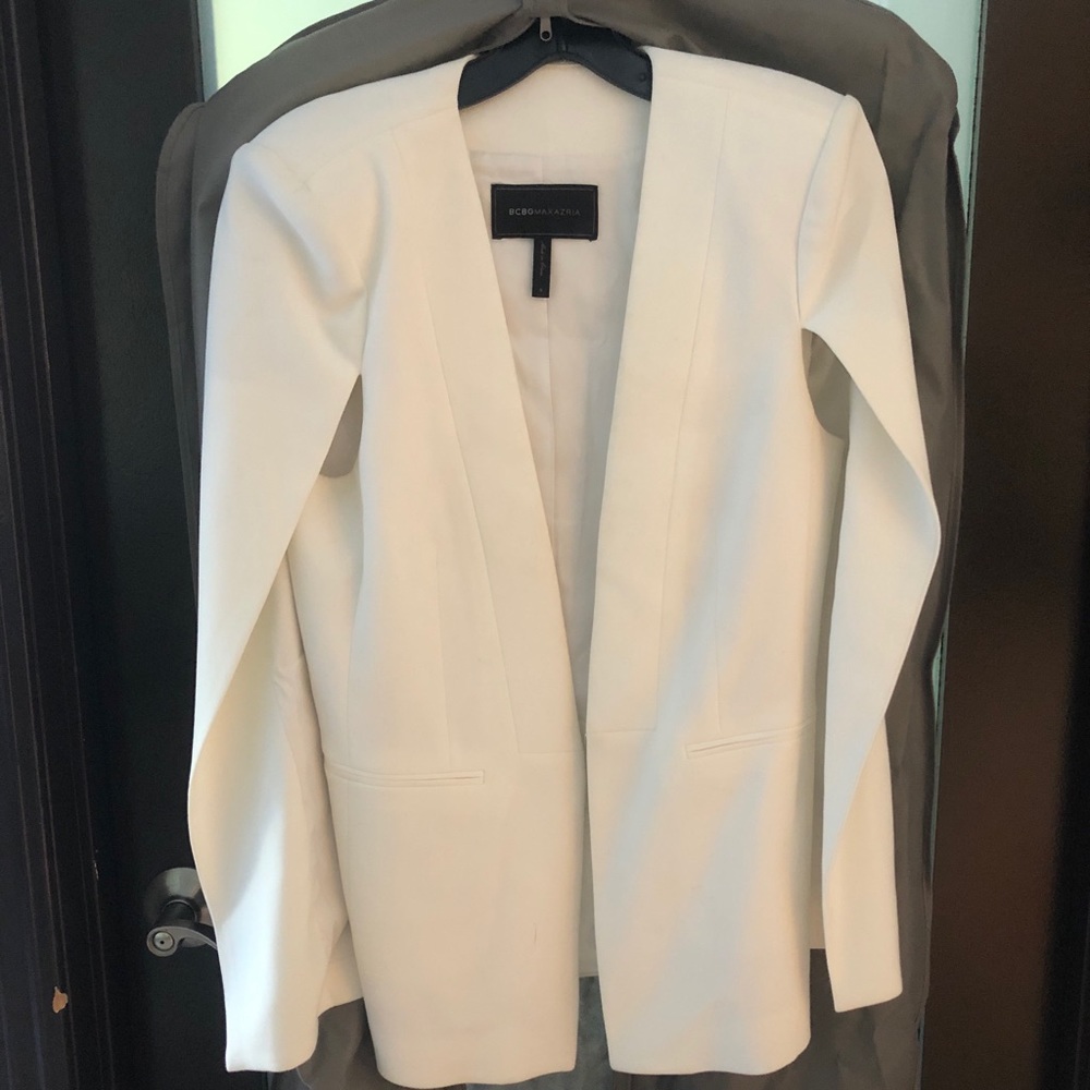 BCBG White Cape Blazer